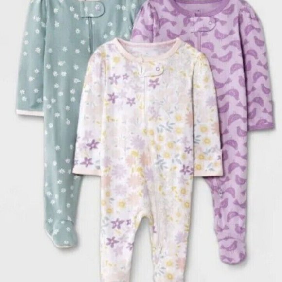 cloud island One Pieces Cloud Island Baby Girls 3pc Zip Up Sleep N Play Size 69 Months